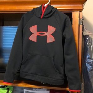Boys black and red Under Armour hoodie